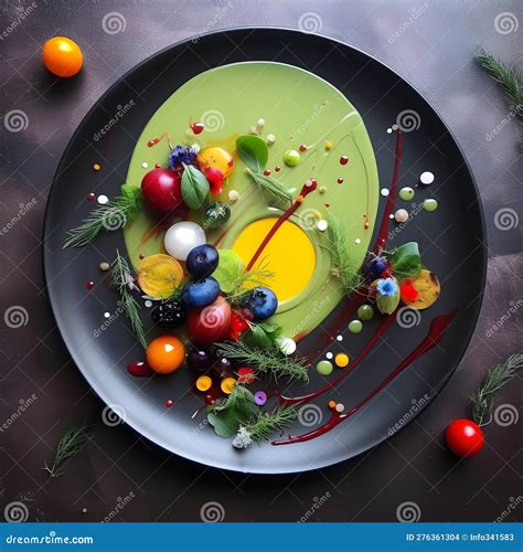 Food Art Gastronomy Culinary Aesthetics Two Created with Generative AI Stock Illustration ...