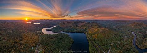 Great Sacandaga Lake from over Stewarts Bridge Resevoir late October ...