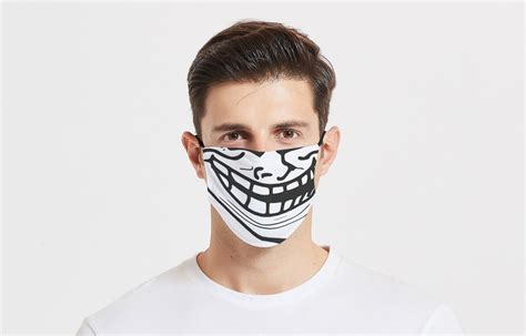 Meme Face Mask / Troll Face Mask / Funny Meme Mask / Laughing | Etsy