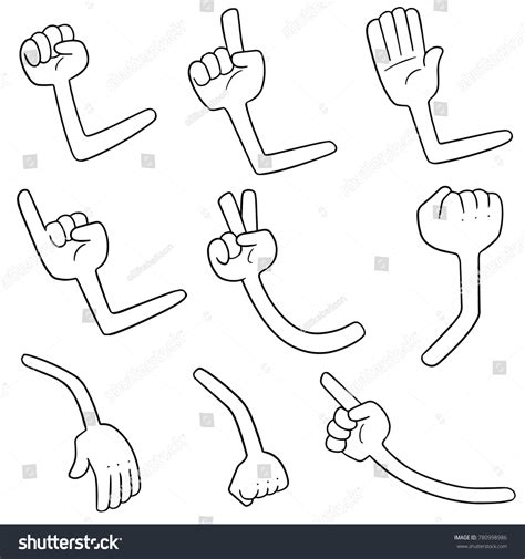 Vector Set Cartoon Arms Stock Vector (Royalty Free) 780998986 | Shutterstock