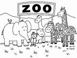 Simple Zoo Coloring Page sketch template