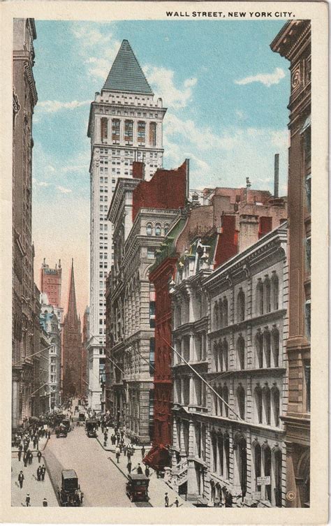 Wall Street, New York City - Postcard, c. 1912 – Ephemera Obscura ...