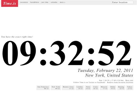 Time.is, Shows The Exact Time Around The World