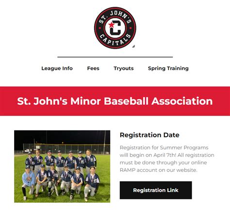 St. John's Minor Baseball : Website by RAMP InterActive