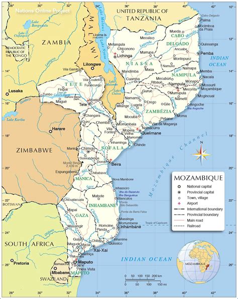 Carte du Mozambique - Plusieurs cartes du pays en Afrique