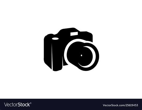 Creative black camera logo design symbol Vector Image