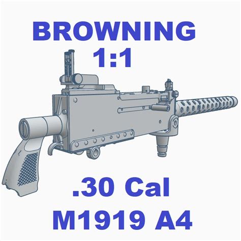 STL file 1:1 Browning M1919 (M1919A4) 30 Cal Machine Gun 🔫・3D print design to download・Cults