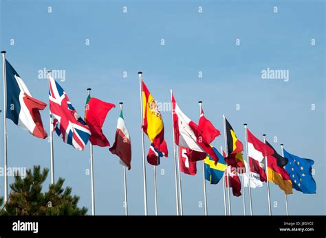 A row of flags from various European countries Stock Photo - Alamy