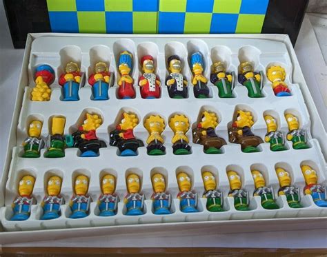 The Simpsons 3D Chess Set Vintage 1997 Full Color Characters | Etsy