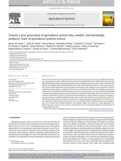 (PDF) Toward a new generation of agricultural system data, models, and ...