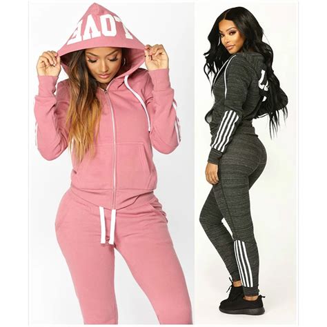 ZOGAA Women Tracksuit 2 Piece Set Outfits Breathable Workout Fitness Pink Sweat Suit Women ...