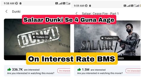 Dunki Vs Salaar Movie Interest Rate Comparison On Bookmyshow - YouTube