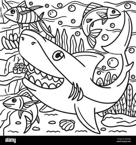 Great White Shark Coloring Page for Kids Stock Vector Image & Art - Alamy