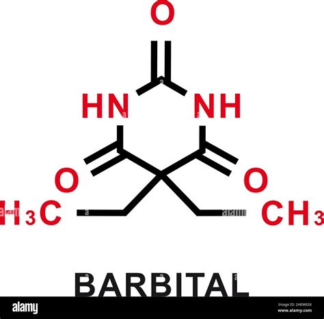 Barbital chemical formula. Barbital chemical molecular structure. Vector illustration Stock ...