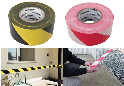 70mm x 500Mtr Barrier Safety Hazard Tape Red & White or Black & Yellow Non Stick | eBay