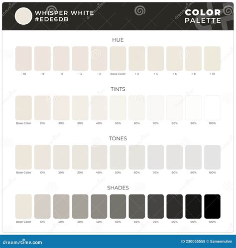 Whisper White / Color Palette Ready For Textile. Hue, Tints, Tones And ...