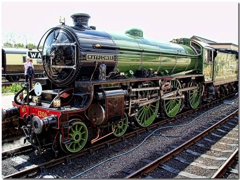 On Black: "Mayflower" Thompson Class B1 61306. British Steam Locomotive. Nene Valley Railway. by ...