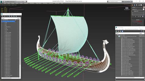 Viking Drakkar Sail Raised 3D Model $129 - .3ds .blend .c4d .fbx .max .ma .lxo .obj ...