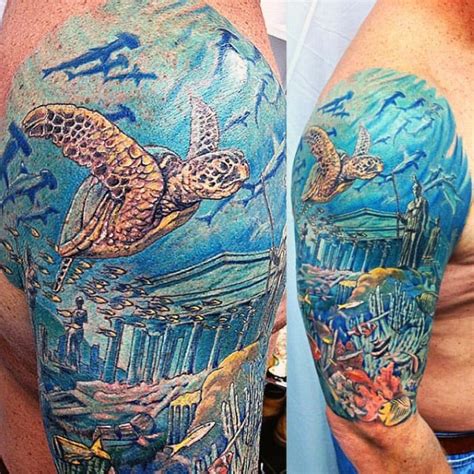 50 Coral Reef Tattoo Designs For Men - Aquatic Ink Mastery