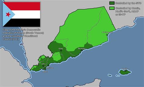 Current situation in Southern Yemen: southern separatists' (STC) claim VS actually controlled ...