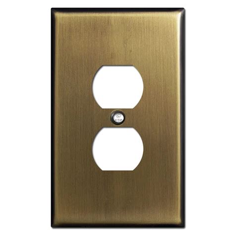 1 Duplex Outlet Covers - Antique Brass | Kyle Switch Plates