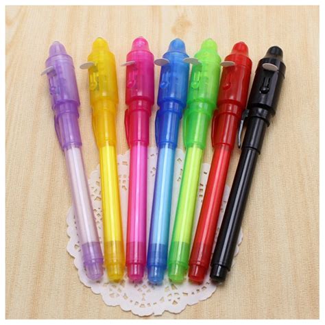 BLEL Hot 7PCS Funny Magic Creative Invisible Ink Pen with UV Light-in Multi Function Pen from ...