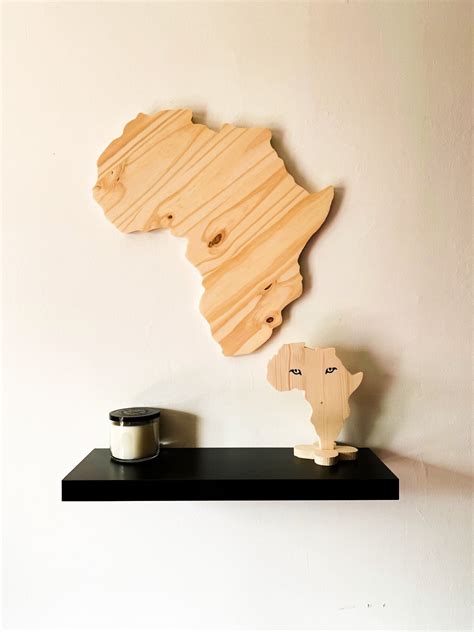 Handmade Africa Wood Cutout Canvas Africa Cutout for Resin Pour or ...