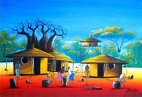 African Village Painting at PaintingValley.com | Explore collection of African Village Painting