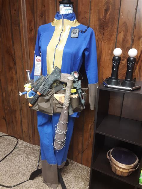 [self] Retired my Fallout 4 vault suit, now a decoration in my basement gameroom : cosplay