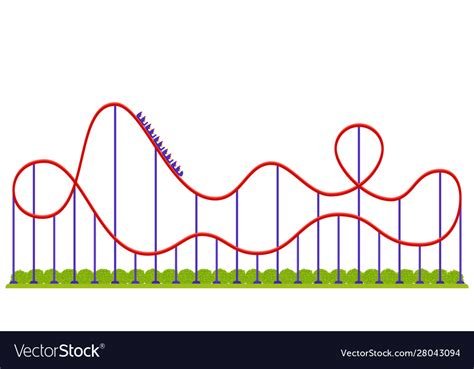 Roller coaster rollercoaster ride track in flat Vector Image