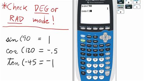 Basic Trig Functions TI 84 Graphing Calculator - YouTube