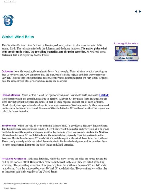 Global Wind Patterns Worksheet | Worksheet for Education