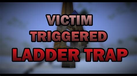 Minecraft trap: Victim-triggered collapsing ladder - YouTube