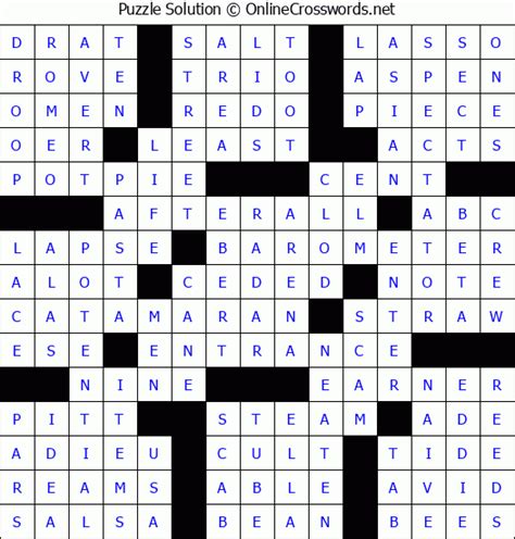 Solution for Crossword Puzzle #69185