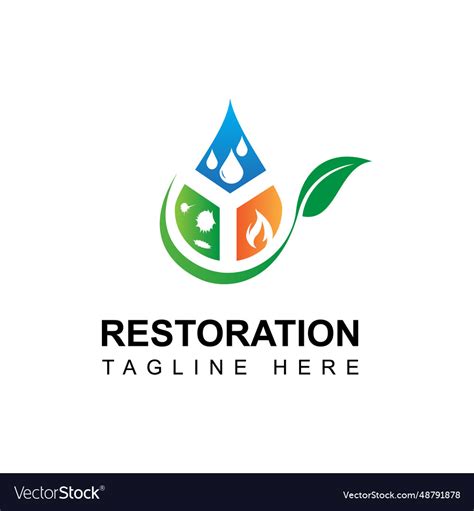 Green restoration logo design template Royalty Free Vector