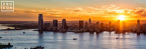 Panoramic View of Jersey City and the Hudson River at Sunset - Fine Art Photo by Andrew Prokos