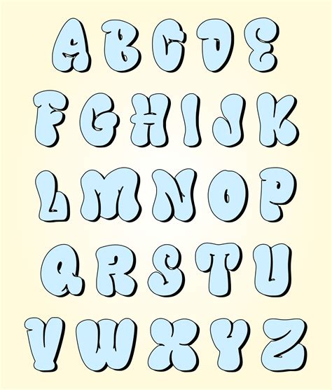 Bubble Letters A-Z - 20 Free PDF Printables | Printablee