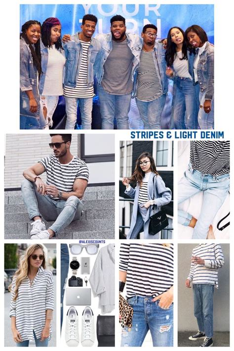 Stripes and light denim group outfit color scheme | Worship outfits ...