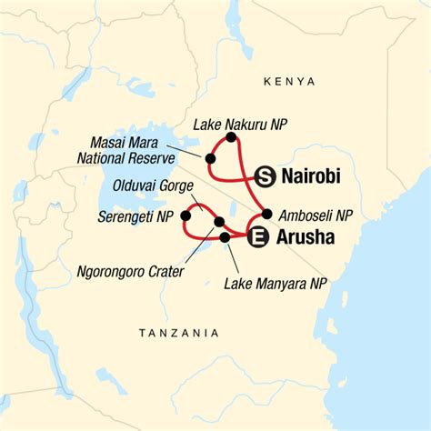 Kenya And Tanzania Map - Cities And Towns Map