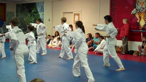 Taekwondo white belt testing (chong-gi form) - YouTube