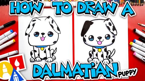 How To Draw A Cartoon Dalmatian Puppy - Art For Kids Hub