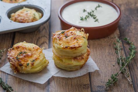 Twice Baked Mini Potato Dauphinoise - Potato Gratin Muffins Recipe ...