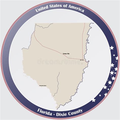 Map of Dixie County in Florida Stock Vector - Illustration of ...