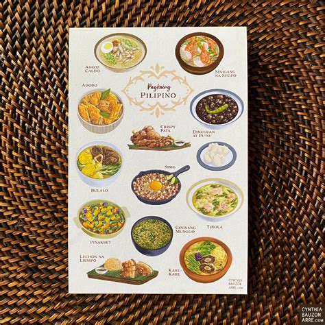 Pagkaing Pinoy | Filipino Food Postcard – Ulam | Shop | CynthiaBauzonArre.com