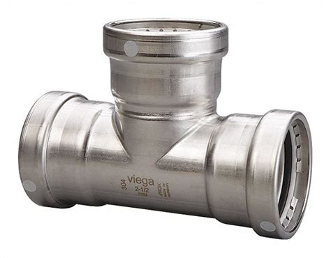 VIEGA PROPRESS STAINLESS 304 XL Tee, 4 in x 4 in x 1-1/2 in Tube Size ...