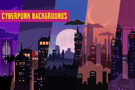 2D Pixel Art CYBERPUNK Backgrounds | 2D 建筑 | Unity Asset Store