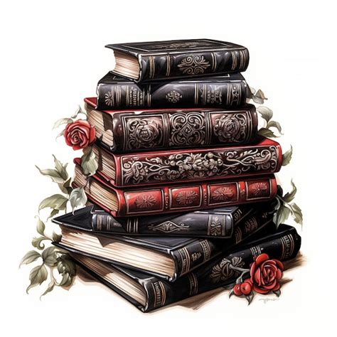 Premium AI Image | Gothic Victorian pile of books