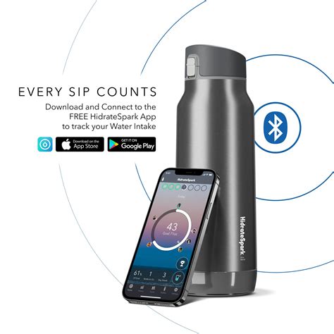 HidrateSpark PRO Smart Water Bottle Stainless Steel - Tracks Water ...