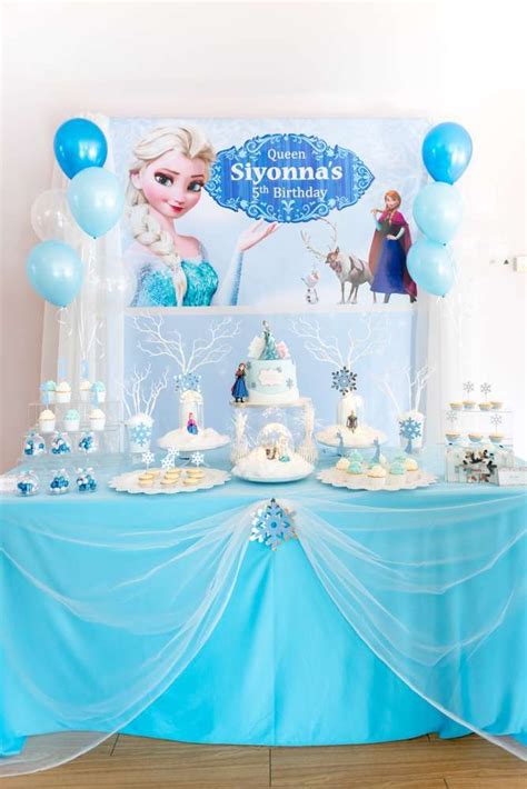 Frozen Theme Birthday Party Ideas | Photo 2 of 19 | Frozen birthday decorations, Frozen party ...