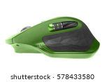 Image of Black Wireless Computer Mouse Isolated on Green | Freebie.Photography